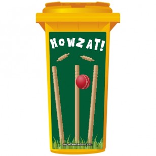 Howzat Cricket Stumps Wheelie Bin Sticker Panel